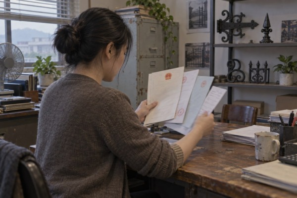 Business License Verification Business license documents to request from a Chinese wrought iron supplier including credit code (ID#2)